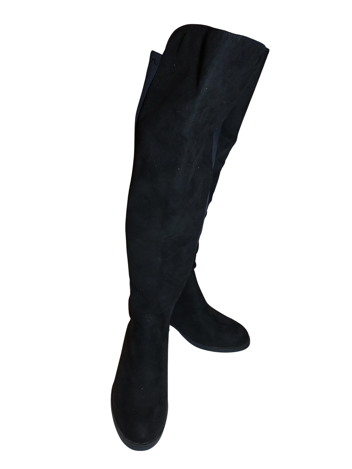 Metaphor Black Suede/Polyester Tall Boots - Stylish and Comfortable Size 6 Slip-On Boots