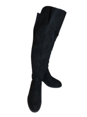 Metaphor Black Suede/Polyester Tall Boots - Stylish and Comfortable Size 6 Slip-On Boots