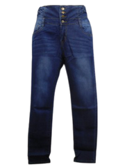 3 Color Blue Girls' Jeans - Medium