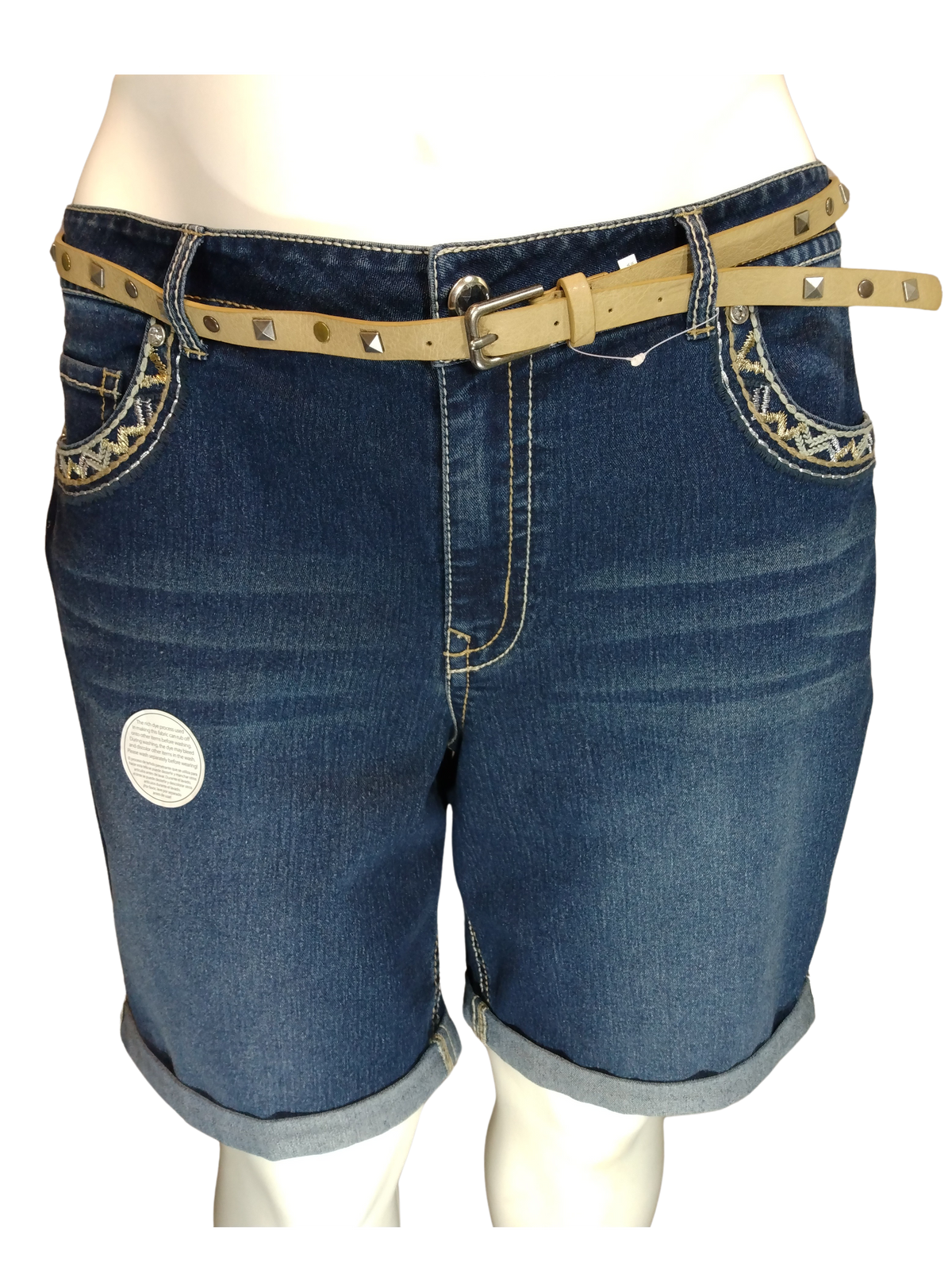 Faded Glory Blue Embroidered Women's Shorts - 24W