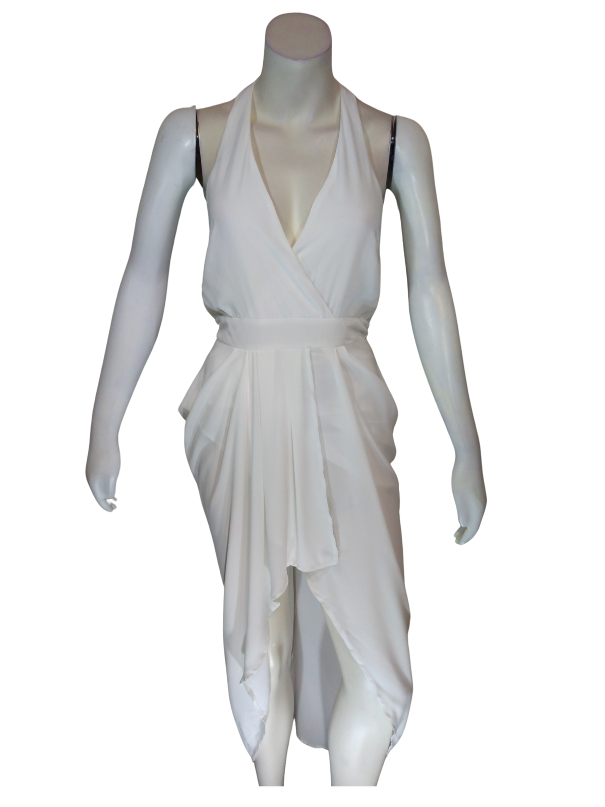 CY USA White Halter Women's Dress - Medium