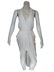 CY USA White Halter Women's Dress - Medium