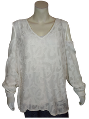 Alfani Bright White Cold Shoulder Women's Blouse - 14W