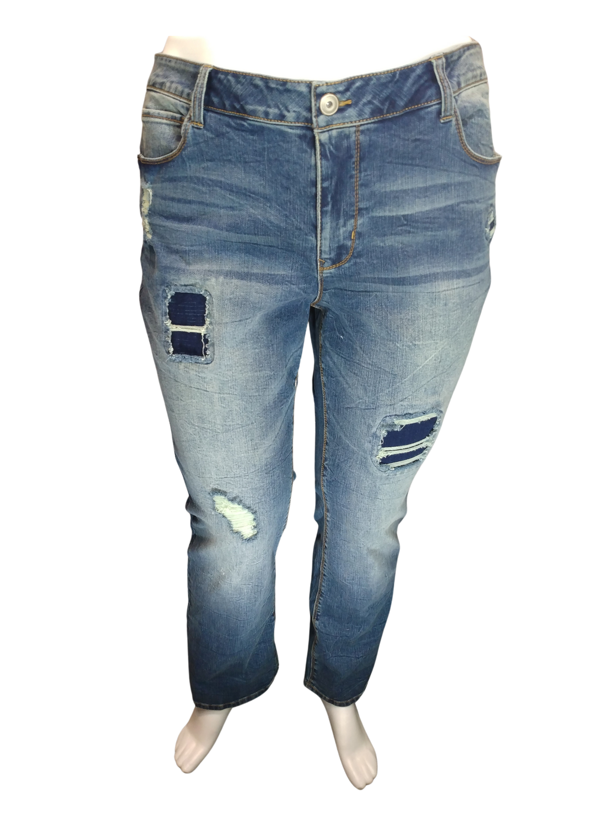 Faded Glory Blue Distressed Women's Pants - 20W