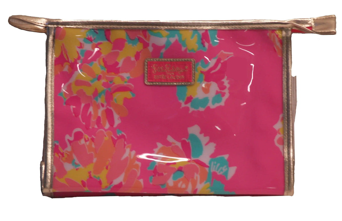 Estee Lauder Lilly Pulitzer Floral Print Cosmetic Bag Pink
