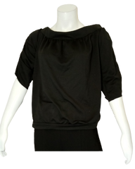 Cleo Apparel Black 3/4 Sleeve Women's Shirt - Medium