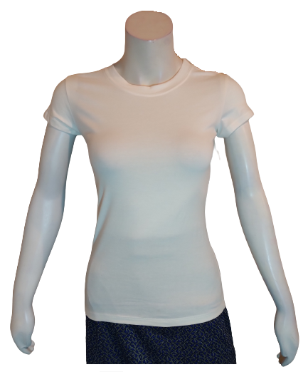 New Mode White Short Sleeve Women's Shirt - Large