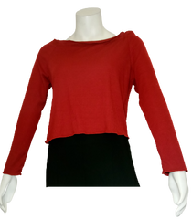 Diva General Collection Red Long Sleeve Crop Women's Top - 3X