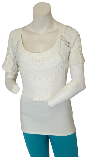 White Lace Embroidered Short Sleeve Shirt – BKE Boutique Medium