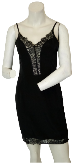 Oh My Love Black Slip Women's Dress with Back Zipper - Small