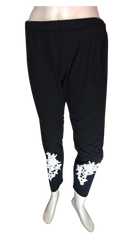 Rosegal Black Girl's Pants with Lace Accent - 18