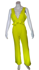 Diva General Collection Yellow Lace-Up Women's Jumpsuit - XL