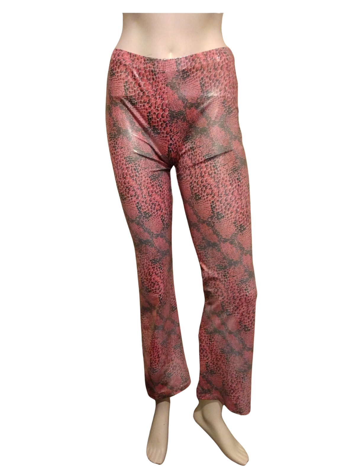 Vizio USA Pink Shiny Snake Print Girls' Pants - Large