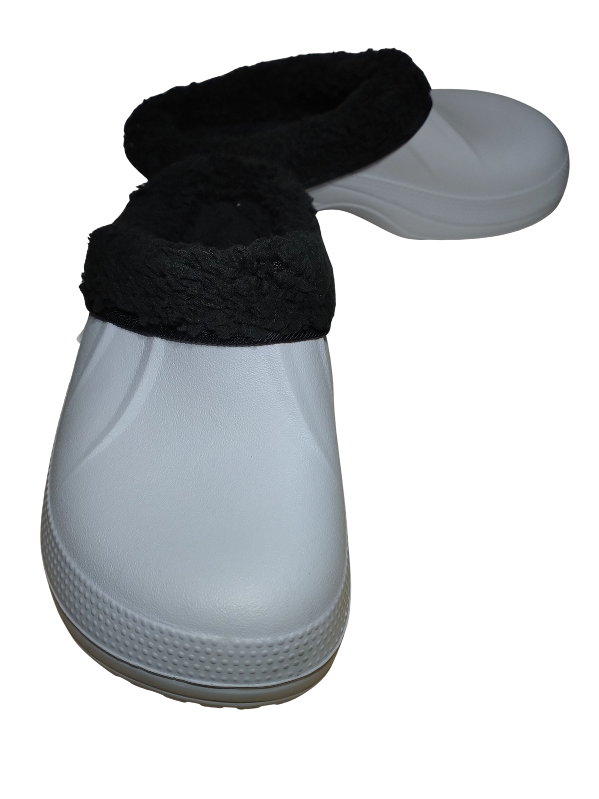 Diva General White Clog with Black Fleece Lining – Size 37 | Cozy & Durable Footwear