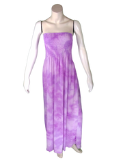 Cleo Apparel Purple Tie-Dye Tube Women's Dress - 3X