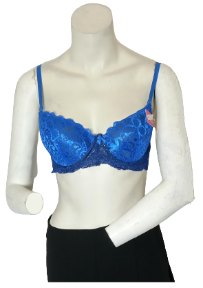 Lingyilu Blue/Navy Embroidered Women's Bra - 36B