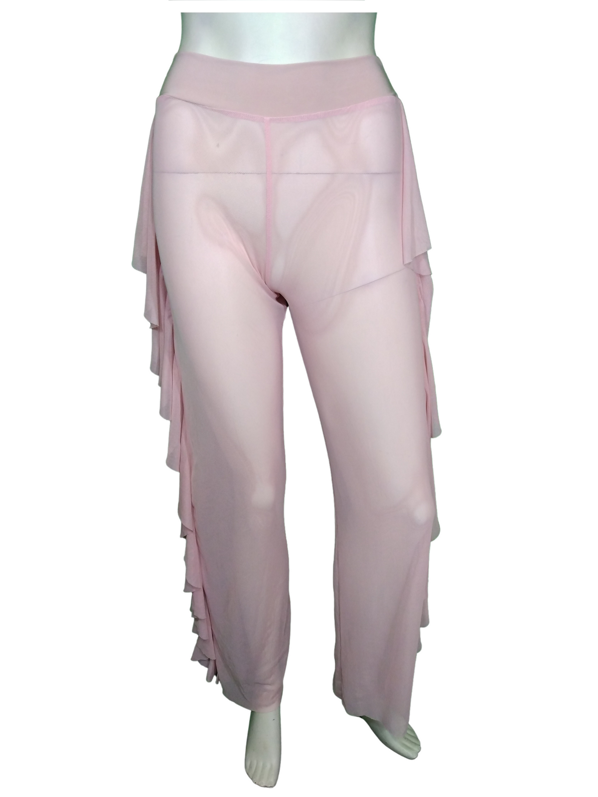 Uptown USA Pink Sheer Harem Women's Pants with Trim - Small