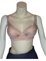 Lingyilu Purple Padded Women's Bra with Lace - 38B