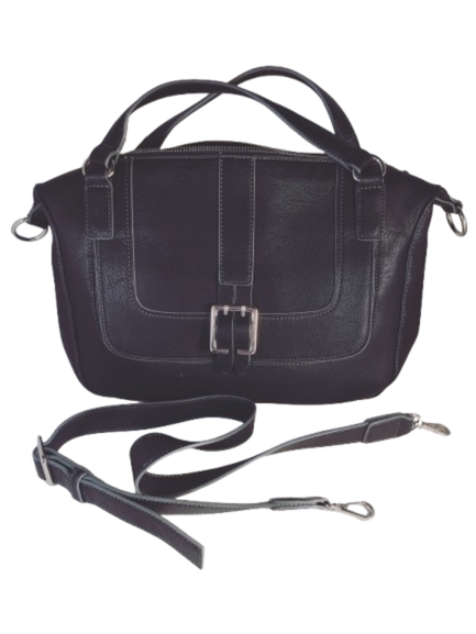 Nine West Black Pleather Tote with detachable shoulder strap