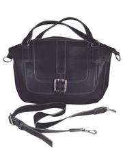 Nine West Black Pleather Tote with detachable shoulder strap