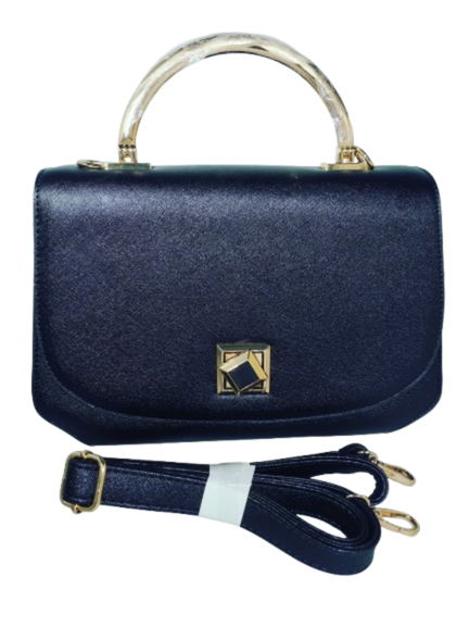 Diva General Black Pleather Handbag