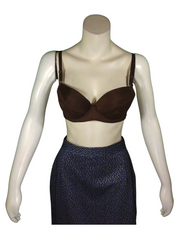 Brown Lace Edged Push up Bra