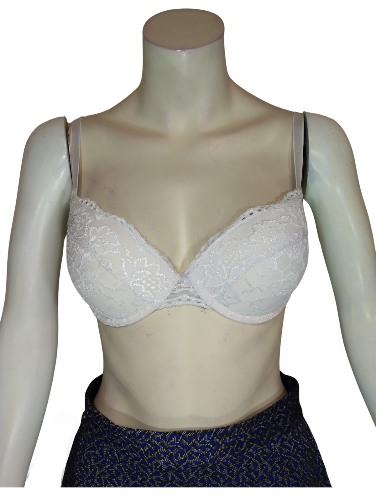 Diva General Collection White Push-Up Lace Women's Bra - 38B