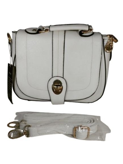 Sunnyshop Cream Pleather Handbag