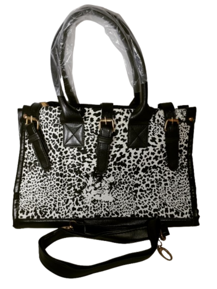 Diva General Collection Black & White Leopard Print Handbag