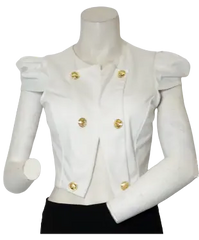 Monaco Women’s White Short Sleeve Vest, Size Large