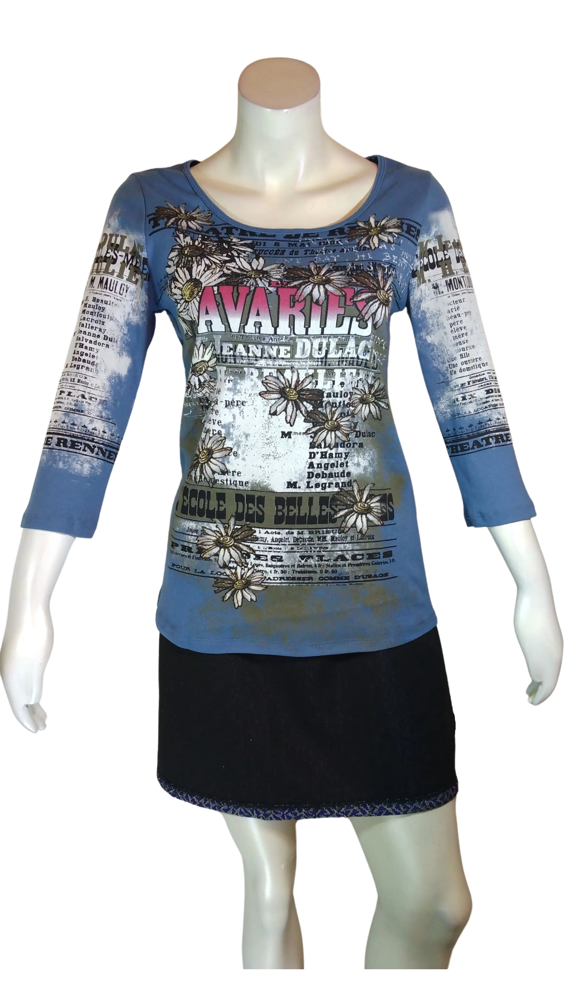 Diva General Collection Women’s Blue “Avaries” Long Sleeve Shirt, Size Large