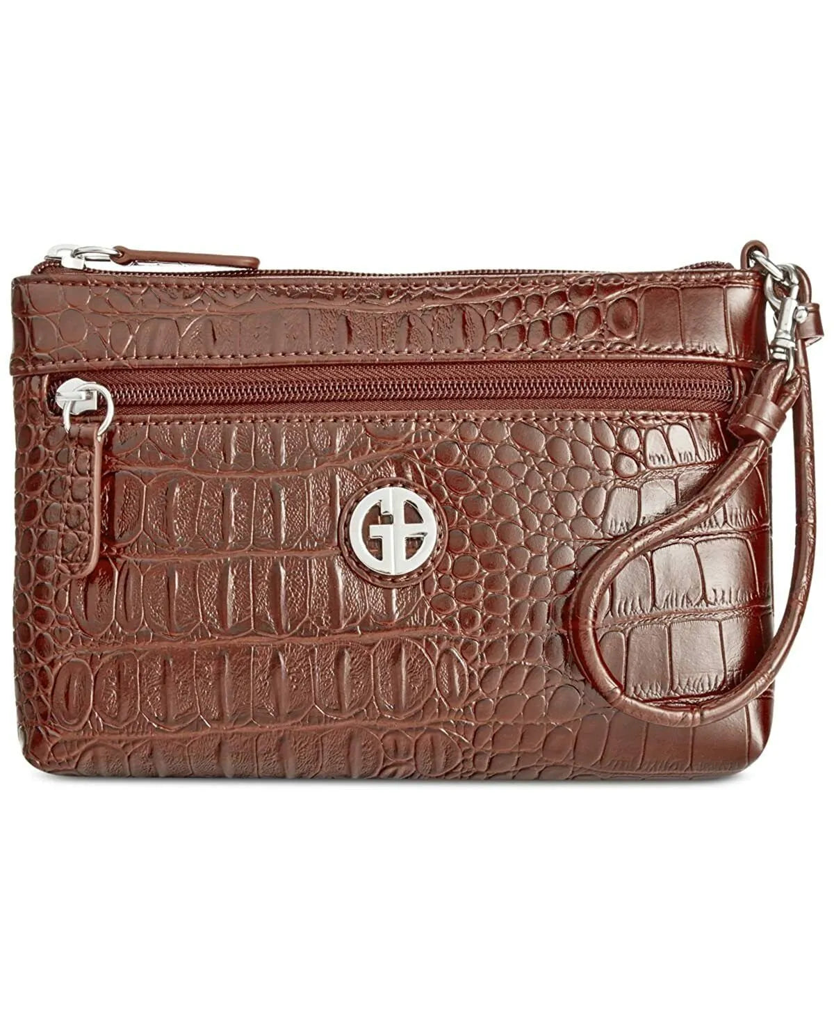 Giani Bernini Brown Crocodile Wallet Wristlet