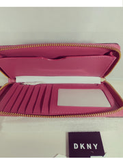 DKNY Raspberry Leather Wristlet Wallet