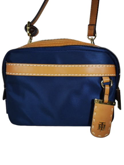Tommy Hilfiger Navy/Golden Brown Crossbody Belt Bag - Preowned