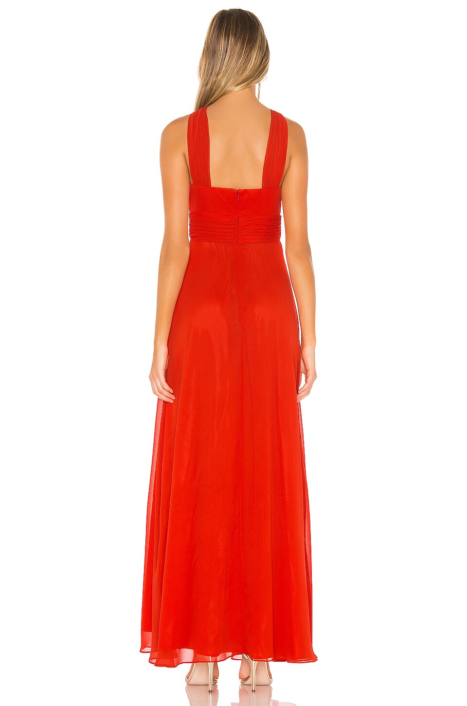 chiffon red gown