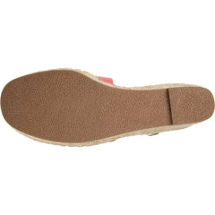 Journee Collection Crew Faux Leather Espadrille Wedge Sandals in Coral