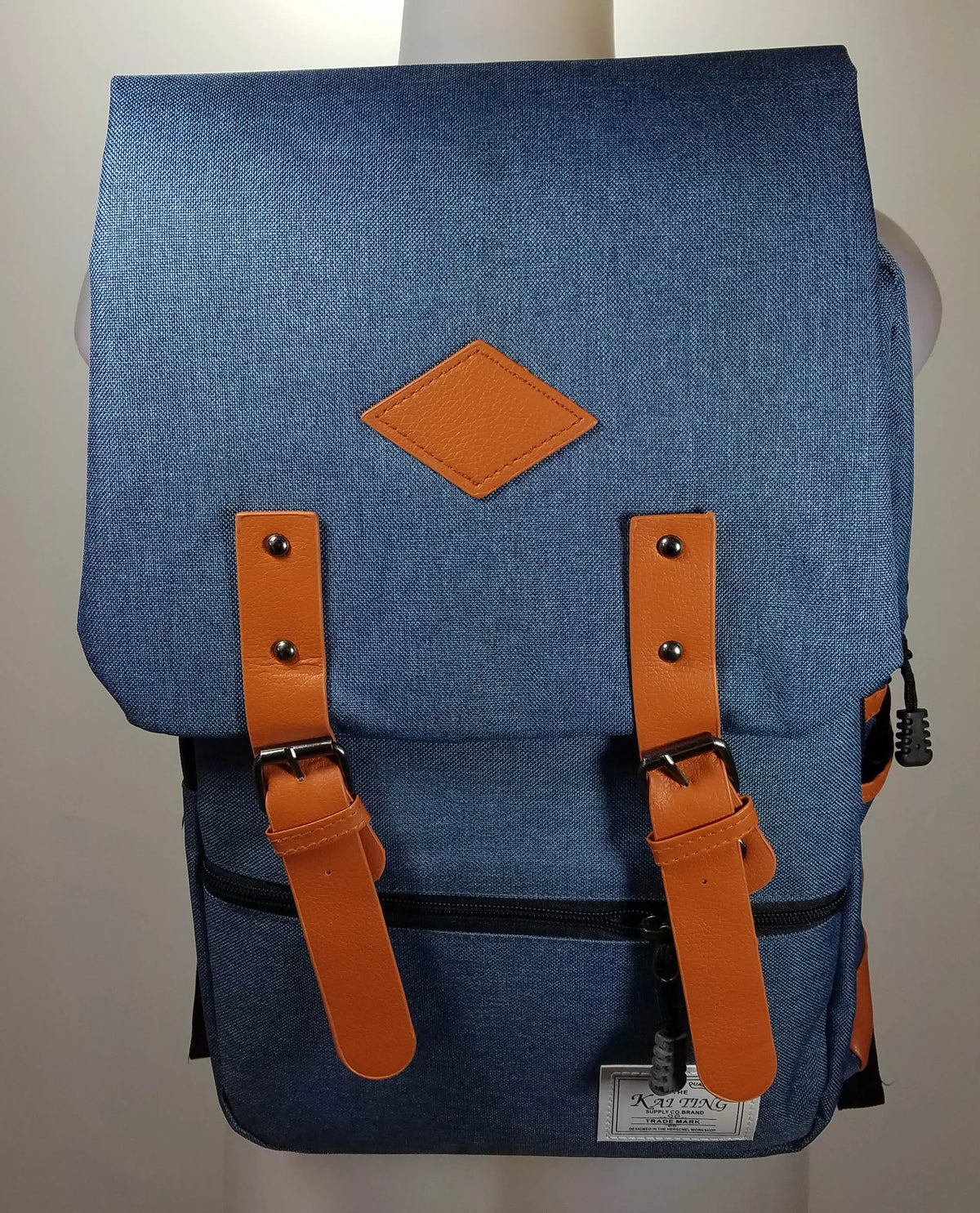 Kai Ting Vintage Laptop Backpack for College - Blue