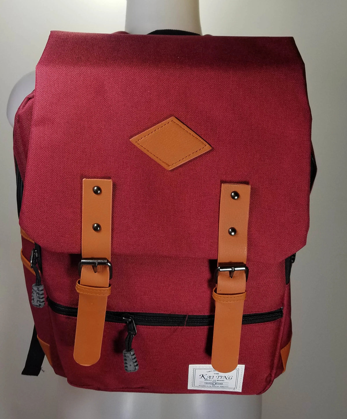 Kai Ting - Red Vintage Laptop Backpack for College