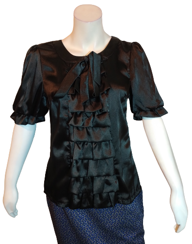 Black Minuet Silky Blouse - medium