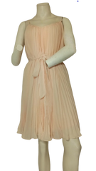 Peach Pleated Spaghetti Strap Dress | 100% Polyester