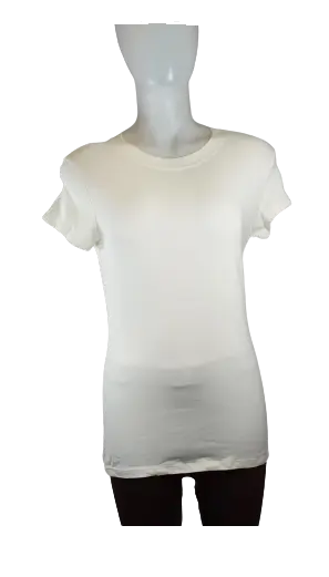 New Mode USA Girls’ Cream Short Sleeve Shirt, Size Large