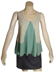 Ces Femme Aqua/Cream Top