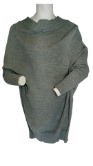 Women's Grey Long Sleeve Sweater – Diva General Collection | OSFA | Cotton Blend