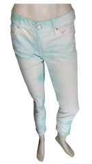 Mossimo Supply Co Women’s Teal/White Stained Skinny Pant, Size 9