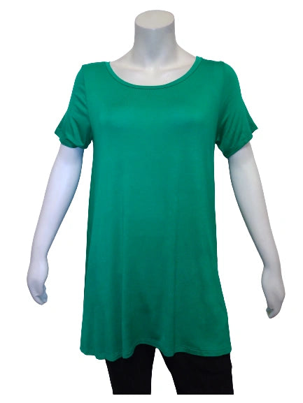 Women's Green Short Sleeve Dress – Medium | Rayon-Spandex Blend by Love In