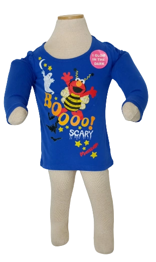 Girls' Blue Elmo Glow-in-the-Dark T-Shirt – Size 3T | Sesame Street Cotton-Poly Blend