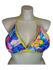 Diva General Collection Women’s Yellow Hibiscus Bikini Top, Size Large
