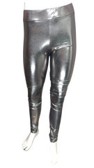 Cemi Ceri Girls’ Silver Stretch Pant Leggings, Size Large