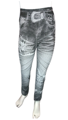 Chuns Girls’ Black/White Palm Tree Leggings, OSFA