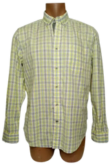 Nautica Men’s Yellow Plaid Shirt, Size Medium